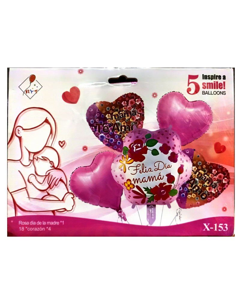 SET DE GLOBOS DE TE AMO MAMA